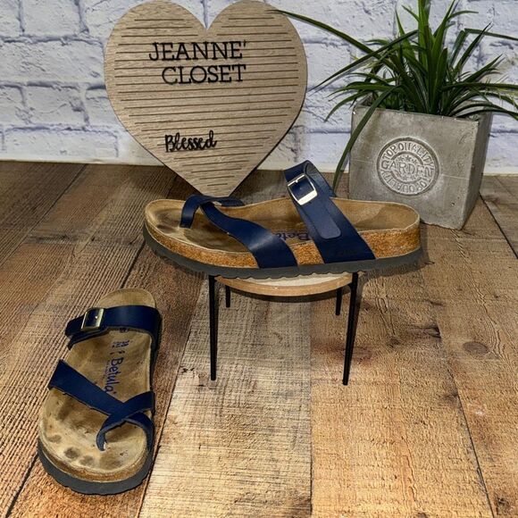 Birkenstock Betula Womens Mia Leather Loop Toe Sandals sz 38 L 7 Soft Footbed - Picture 1 of 8